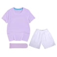 thumbnail image 3 of GiLiling Unisex Kids Soccer Jersey Set Short Sleeve Shirt and Shorts with Socks Soccer Outfit for Boys Girls (Light Violet, 5-6 Years), 3 of 4