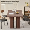 thumbnail image 7 of 63" Rectangle Dining Table for 4 6 People, [35.4" Widen Tabletop] Farmhouse Kitchen Table, Large Dinner Table for Living Room Home Office, Walnut, 7 of 7