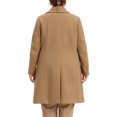 thumbnail image 3 of Agnes Orinda Women's Plus Size Coats Peter Pan Collar Single Breasted With Pockets Trench Winter Long Peacoat 4X Camel, 3 of 6