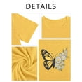 thumbnail image 6 of XCHQRTI Butterfly Graphic Plus T-Shirts Women Graphic Casual Shirt Floral Short Sleeve Tee, 6 of 7