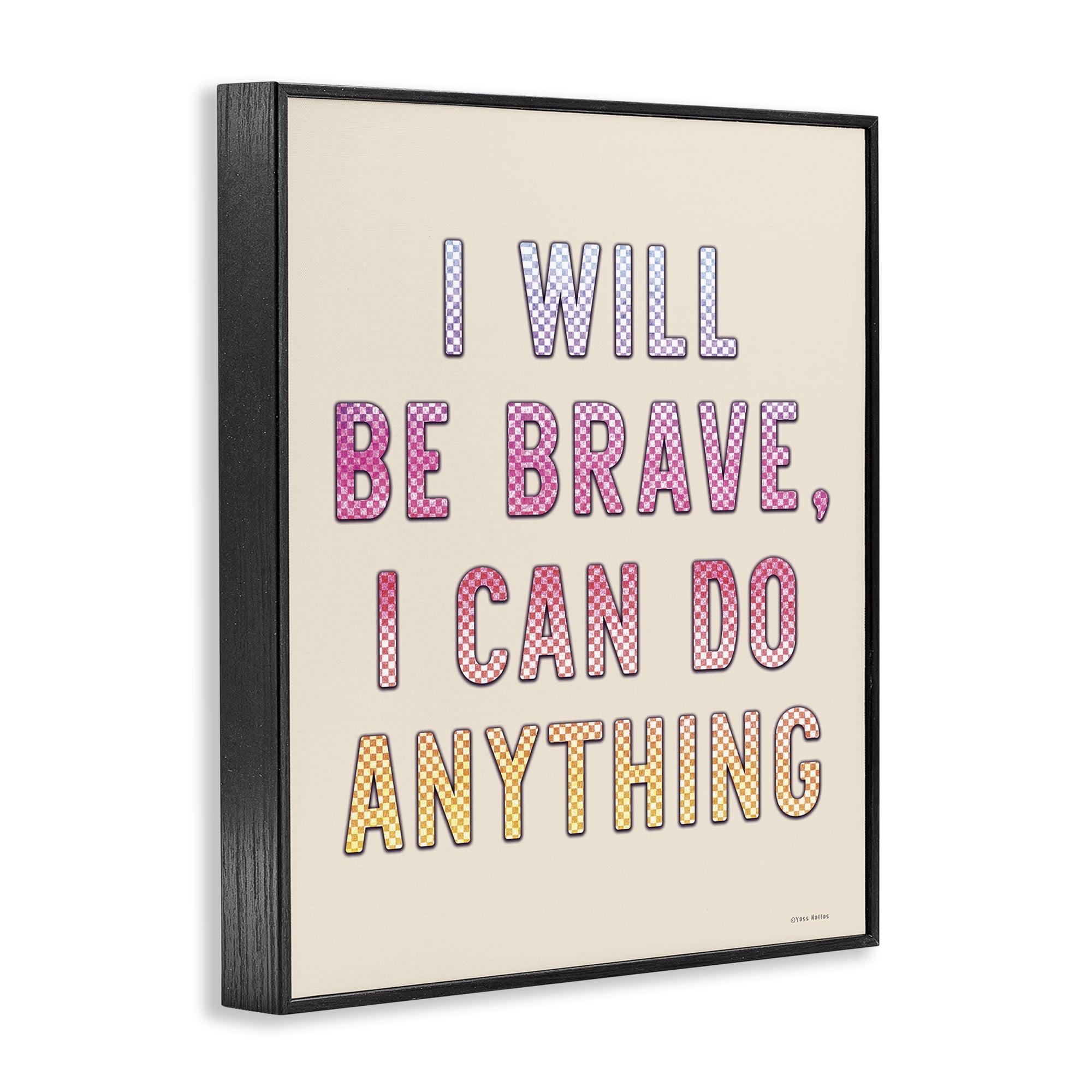 Stupell Industries Brave & Can Do Anything Typography Painting Black Framed Art Print Wall Art, 11 x 14