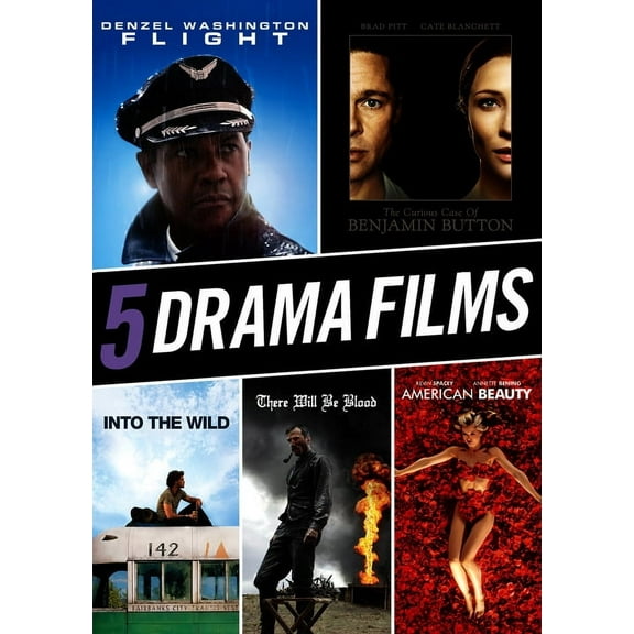Drama 5 Movie Collection (Flight / The Curious Case of Benjamin Button / Into the Wild / There Will be Blood / American Beauty) (DVD)