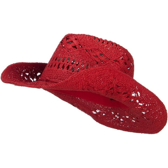e4Hats.com Solid Color Straw Cowboy Hat