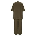 thumbnail image 6 of hotojiny Womens 2 Piece Outfits Summer Casual Loose Half Sleeve Pullover Tops and Wide Leg Cropped Pants Lounge Tracksuit, 6 of 6