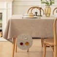 thumbnail image 2 of Rectangle Tablecloth Washable Wrinkle Resistant and Water Proof Table Cloth Decorative Linen Fabric Tablecloths for Dining Parties Kitchen Wedding and Outdoor Use (khaki, 55x87 in), 2 of 5