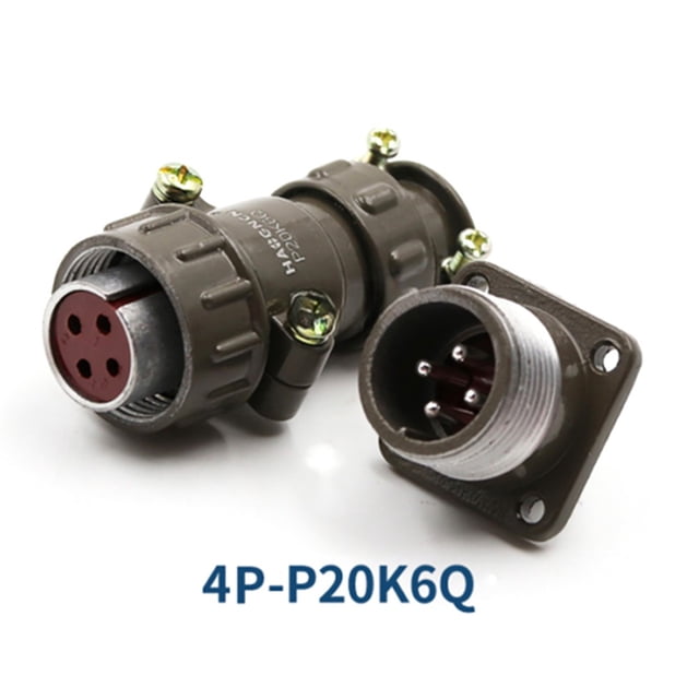 Metal P20K6Q Contacts 2-7 Pin Aviation Plug Connector M20 Panel Mount Flange