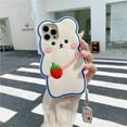 thumbnail image 2 of Kawaii Phone Cases Apply to iPhone Xs Max,Cute Cartoon Bear Phone Case with Keychain Strawberry Bear Phone Case 3D iPhone Xs Max Case Soft Silicone Shockproof Cover for Women Girls, 2 of 14