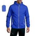 thumbnail image 2 of Dresfit Hoodies for Men Long Sleeve Drawstring Rain Jacket Summer 2026 Zip Up Running Raincoat Lightweight Hooded Big and Tall Gym Windbreaker with Pockets XL, 2 of 9