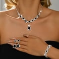 thumbnail image 5 of AEXTO Square Red Jewelry Sets Rhinestone Wedding Necklace Earrings Bracelet Set Prom Formal Costume Jewelry for Women and Brides, 5 of 9