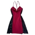 thumbnail image 5 of Bovxnpu Nightgowns for Women Silk Satin Nightdress Sleeveless Sleepshirt Spaghetti Strap Short Nightgown Soft Comfortable Home Lounge Sleepwear, 5 of 8