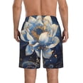 thumbnail image 3 of Yiaed Blue Golden Dream Lotus Print Men's Swim Trunks with Lining Quick Dry Sports Shorts Beach Shorts Boardshorts-3X-Large, 3 of 5