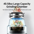 thumbnail image 5 of 3/4 HP Garbage Disposal with Power Cord, Quiet Stainless Steel Food Waste Disposer, Continuous Feed, DeepCut 3-Stage Grinding, Anti-Jam System, Easy 3-Bolt Installation, 5 of 9