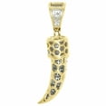 thumbnail image 3 of 2 Ct Round Created Black Diamond Elephant Tooth Pendant 14K Yellow Gold Over, 3 of 3