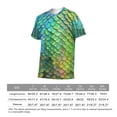 thumbnail image 6 of LAOLIUSN Men’s All Over Print Scale Pattern T-Shirt, Mermaid Dragon Scales Graphic Tee, Short Sleeve Crewneck,Sizes S-4XL, 6 of 7
