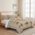 thumbnail image 5 of Twin Quilt Set 68''x86'', Ocean Fishhooks Lightweight Summer Bedspread Coverlet Set with 2 Pillow Shams, Vintage Coastal Fishing Pattern Brown Breathable All Season Quilt Bedding for Dorm/Bedroom, 5 of 9