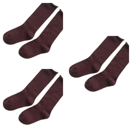 

wrea3pcs Winter Autumn Children Solid Color Socks Candy Color Kids Long Sockings Baby Toddler Cotton High Socks