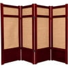 Oriental Furniture 4 ft. Tall Jute Shoji Screen, rosewood color, 6 panel