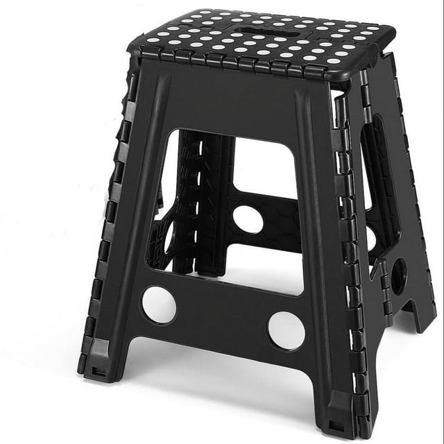 Taburete escalonado plegable Taburete escalonado plegable de plástico resistente de 16 pulgadas para adultos y niños, taburete escalonado con asa, taburete plegable adecuado (1 pieza)