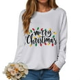 thumbnail image 4 of TTUHYWXI Women's Merry Christmas Oversized Pullover Sweatshirt With Lights - Holiday Xmas Sweater Top (Light Gray, S), 4 of 6