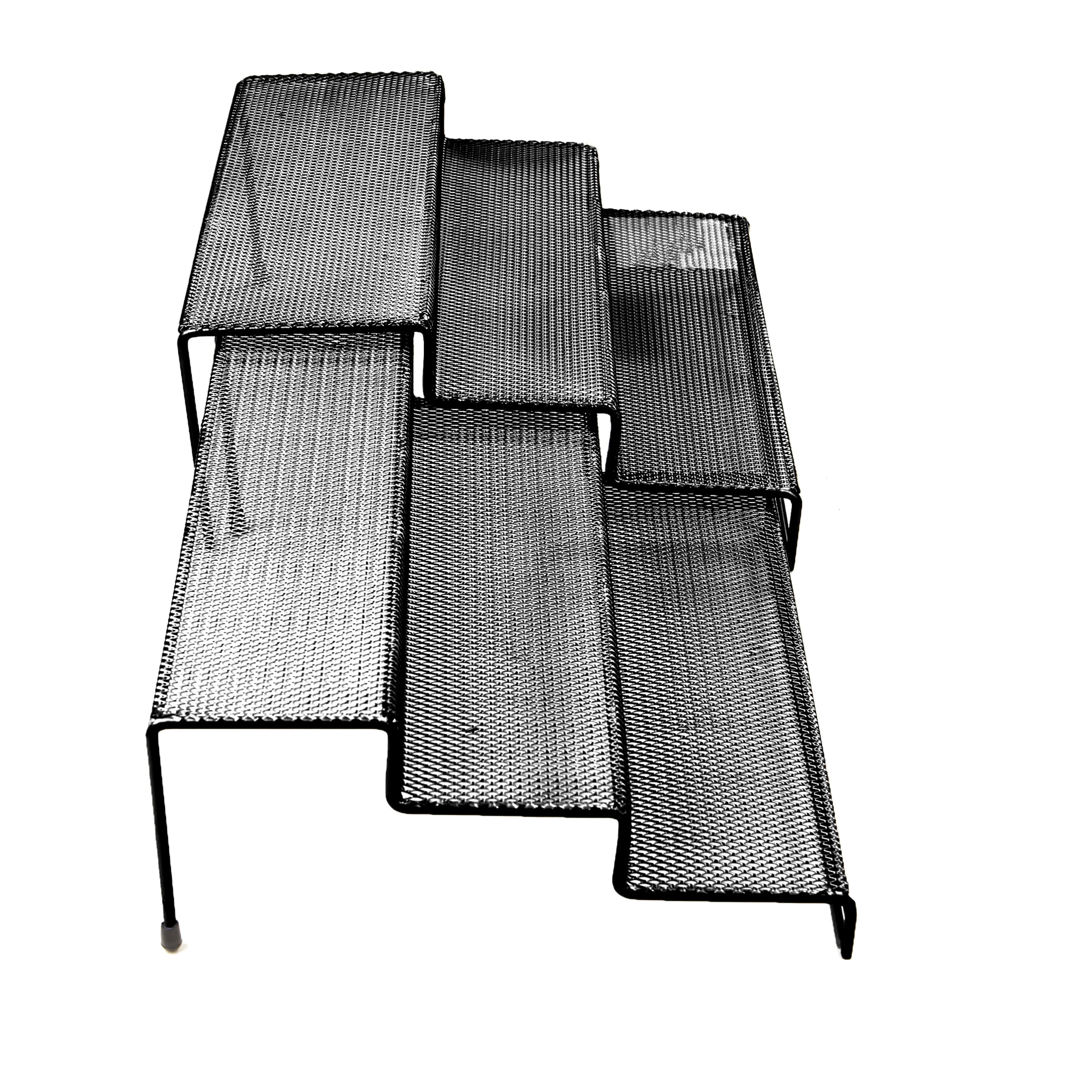 Mind Reader 3 Tier Metal Mesh Multi Purpose Kitchen Storage Organizer, 2 Pcs, Black