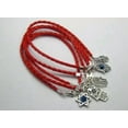thumbnail image 4 of U8MO 20 Kabbalah Evil Eye Hamsa Hand Charms Red Leatheroid Braided Good Luck Bracelet-D: Eye "Star of David" Charm, 4 of 9