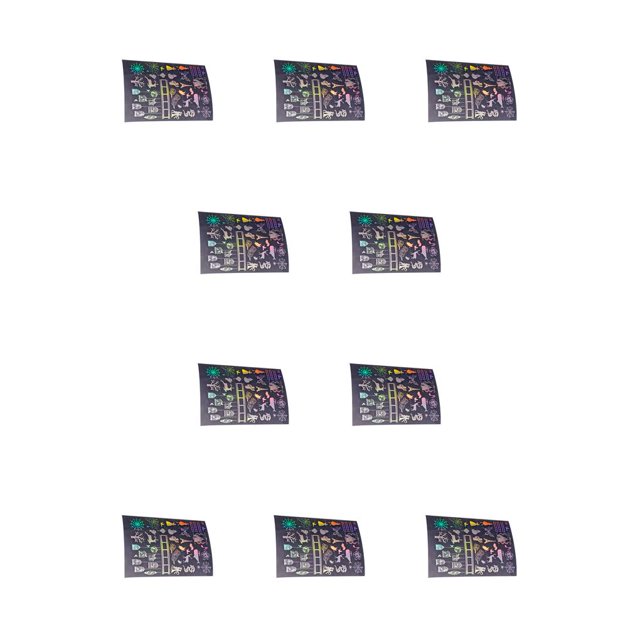 Inteprter Pegatinas de resina con patrón múltiple, accesorio de bricolaje, decoración de uñas duradera, Kits de álbumes de recortes para Jaula 10Conjunto