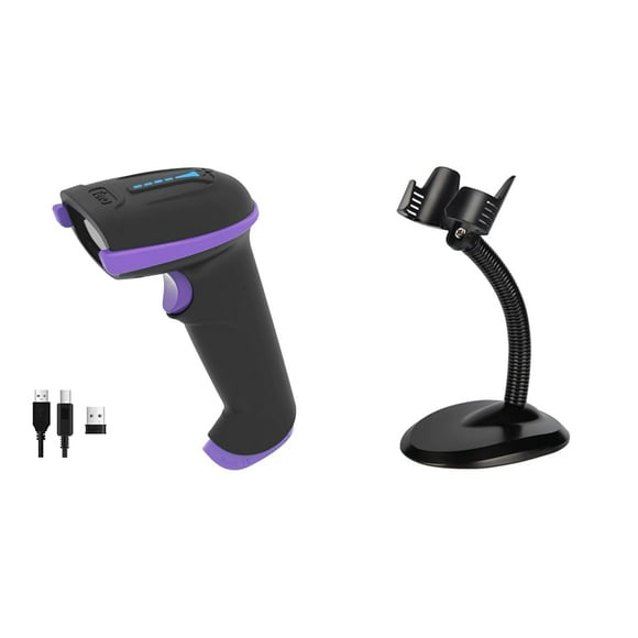 Escáner de código de barras Tera Wireless Versátil 2 en 1 Morado