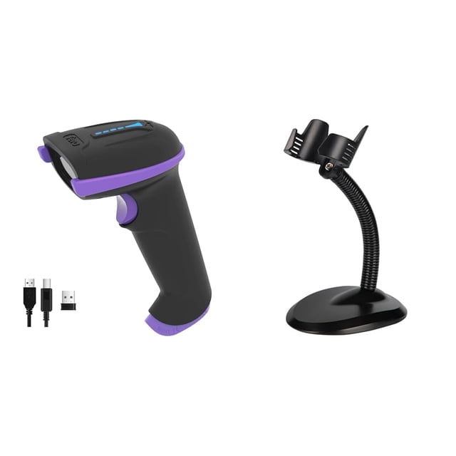 Escáner de código de barras Tera Wireless Versátil 2 en 1 Morado