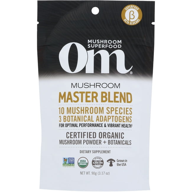 Om Mushroom Superfood Master Blend Mushroom Powder Supplement, 3.2 oz