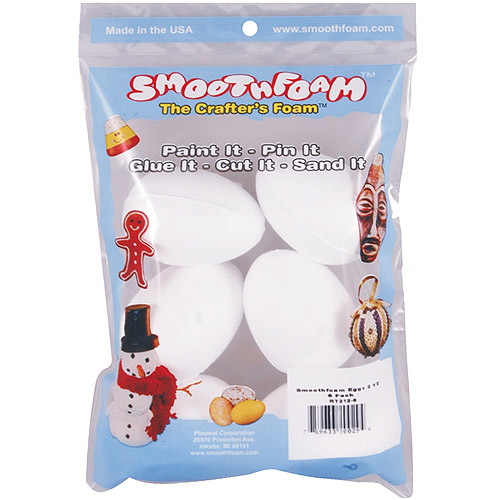 Smooth Foam Eggs, White