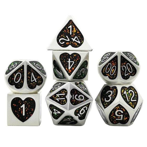 Dados Digitales de Varios Lados perfke Juego de Dados Poliédricos 7 Piezas Plateado #4