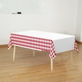 thumbnail image 4 of Rkxzt Red and White Checkered Tablecloth Rectangle, Disposable Plaid Table Cloth for Dining Room, Picnic, Holiday Dinner and Kitchen, 108 x 54 Inch, 4 of 6