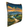 thumbnail image 2 of Haiem Sunflowers At Sunset Print Velvet Soft Solid Decorative Square Throw Pillow Covers Set with Elegant Piping Christmas Cushion Case for Sofa Bedroom Car-20"x20", 2 of 8