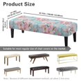 thumbnail image 7 of Whosucclay Cherry Blossoms Marble Print Dining Bench Slipcover, Stretch Upholstered Benches Slipcover, Washable Bench Seat Protector, Rectangle Bench Covers for Dining Room, Bedroom, 7 of 7