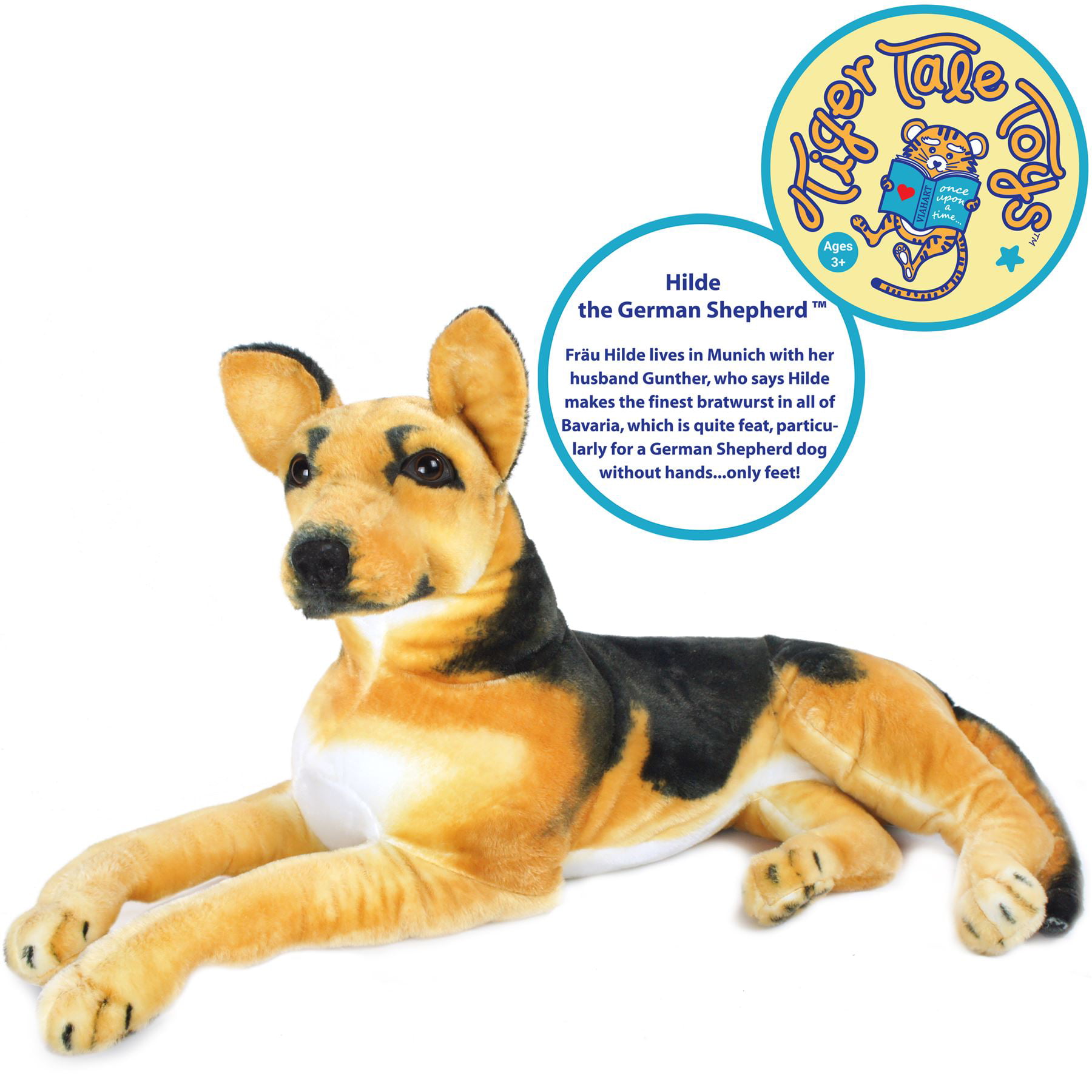 VIAHART Gretchen The German Shepherd - 12 inch Stuffed Animal Plush Dog - by Tiger Tale Toys