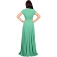 thumbnail image 6 of KOH KOH Long V-Neck Flowy Cap Short Sleeve V-Neck Bridesmaid Wedding Guest Party Formal Summer Sundress Tall Gown Maxi Dress Dresses For Women Light Emerald Green X-Large US 14-16 NT074, 6 of 7