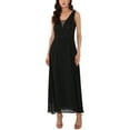 thumbnail image 3 of INSPIRE CHIC Women's Lace V Neck Sleeveless Cocktail Wedding Guest Gown Dresses S Black, 3 of 7