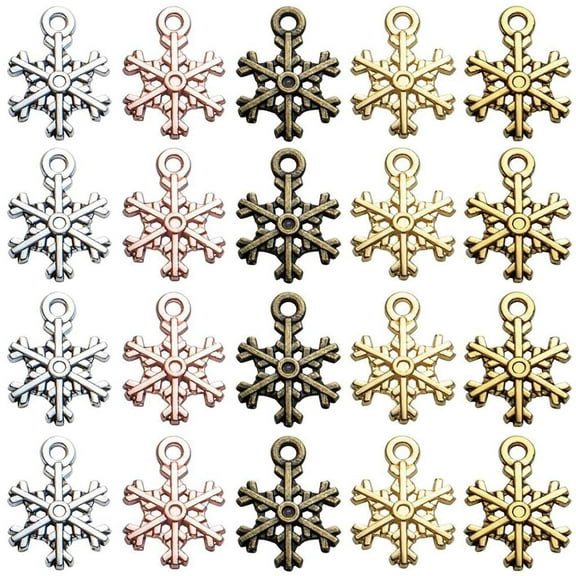 Snowflake Charms,50pcs 18x13mm Snownflake Pendant Charms Mixed Christmas Snowflake Pendants Jewelry Findings Crafting Supplies for DIY Necklace Bracelet Earring,5 Colors