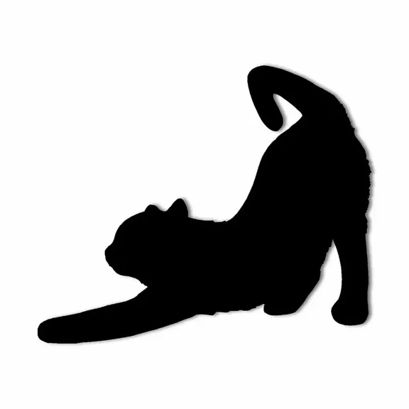 Indoor Outdoor Cat Sign, Cat Stretching Metal Wall Sign|Cat Silhouette Wall Decor, Iron Crafts,Iron Art,Wall decoration