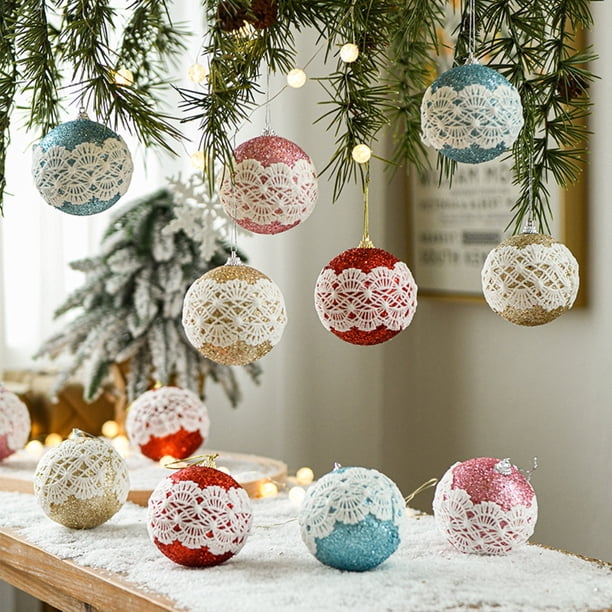 Árbol de Navidad de Encaje de Espuma Ganfancp Bola Colgante 8Cm