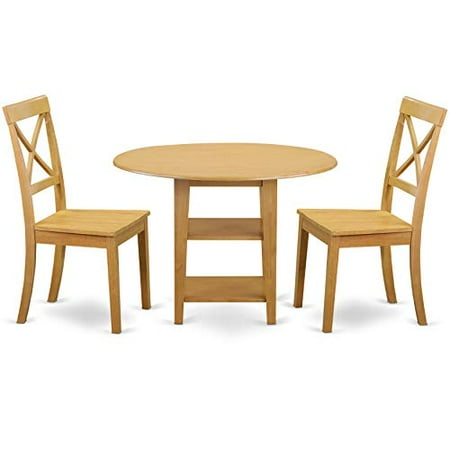 Subo3 Oak W 3 Pc Set With 1 Dinette Table And Two Chairs Wood Subo3 Oak W 3 Pc Set With 1 Dinette Table And Two Chairs Wood Seat In A Rich Finish