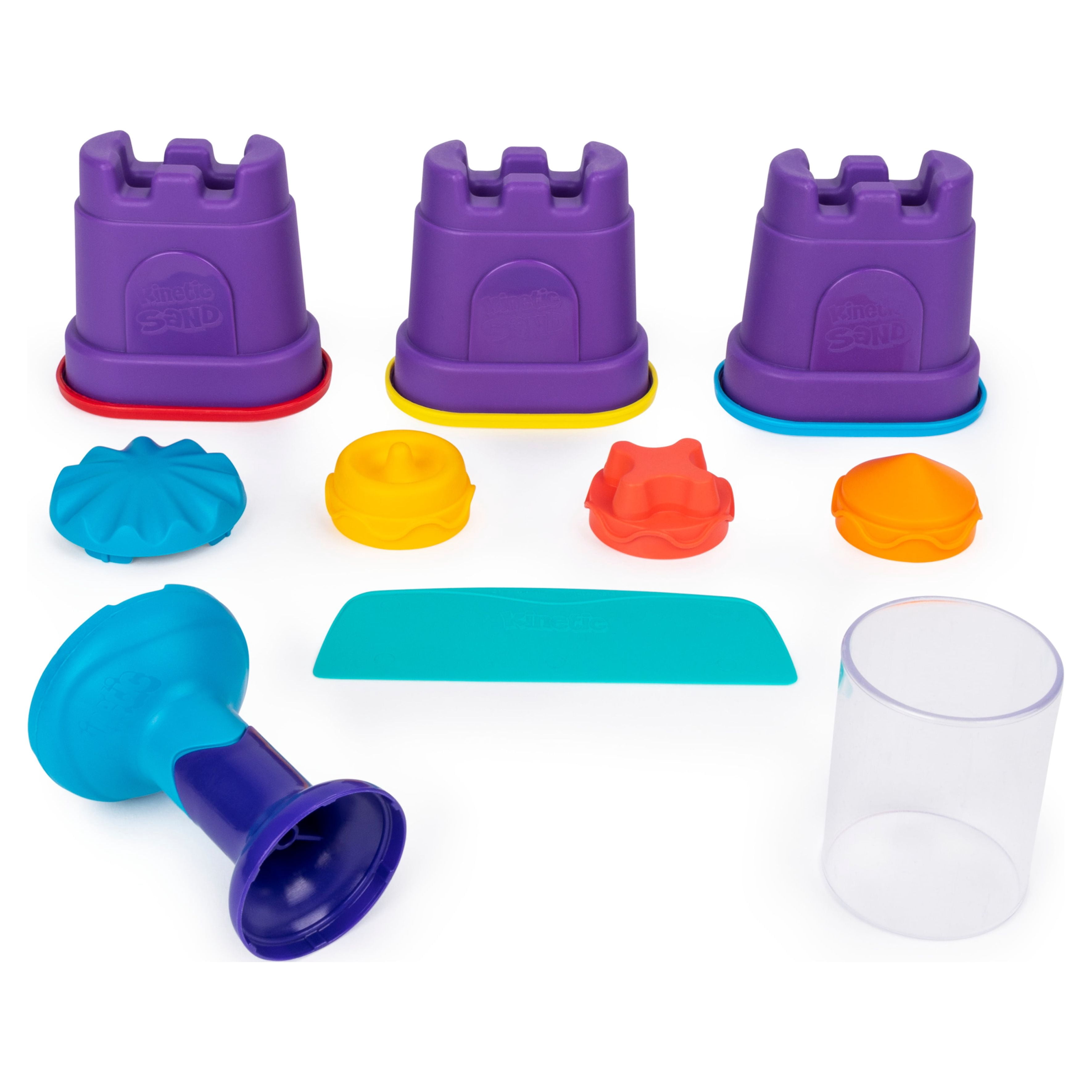 Kinetic Sand, Rainbow Mix Set with 3 Colors of Kinetic Sand (13.5oz) and 6 Tools, Play Sand Sensory Toys for Kids Ages 3 and up