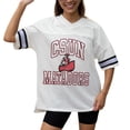 thumbnail image 3 of Women's Gameday Couture White Cal State Northridge Matadors Iconic Oversized Fashion Jersey, 3 of 5