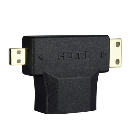 HDMI to Mini Micro HDMI Adapter Gold-Plated Dust Cover, 1080P Support Stream Audio and Video from Tablet or Camera to HDTVs