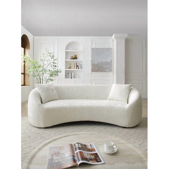 Modern Style 93.31" Chenille Velvet Sofa | 3 Seater, Living Room Couch