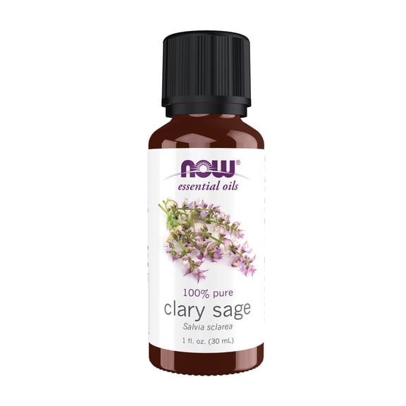 NOW Essential Oils, Clary Sage Oil, Focusing Aromatherapy Scent, Steam Distilled, 100% Pure, Vegan, Child Resistant Cap, 1-Ounce