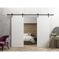 thumbnail image 3 of Modern Double Barn Door 60" x 96" inches / Mela 0733 Painted White / 13FT Rail Track Set / Solid Panel Interior Doors, 3 of 5