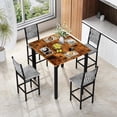 thumbnail image 4 of BAXLUXE 5-Piece Dining Set, 4-Person Kitchen Dining Table Set, Kitchen Dining Table with 4 Velvet-Upholstered Chairs, Suitable for Kitchens, Dining Rooms, Apartments, and Breakfast Nooks, Brown/Gray, 4 of 8