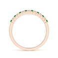 thumbnail image 2 of ANGARA Natural Square Emerald and Princess Diamond Semi Eternity Wedding Ring in 14K Rose Gold for Women (Size-1.5mm) | May Birthstone, Anniversary, Jewelry Gift for Women | Natural Emerald Ring, 2 of 11