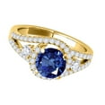 thumbnail image 3 of Mauli Jewels Engagement Rings for Women 1.65 Carat Halo Sapphire And Diamond Engagement Ring 4 prong 14k Yellow Gold, 3 of 7